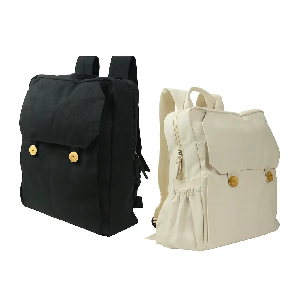 Cotton Backpacks with Zipper Closure